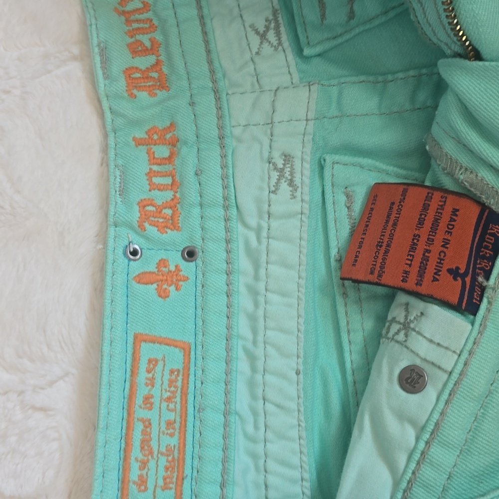 Rock Revival Women's Aqua Jean Shorts Size 28 Women's - Picture 7 of 8